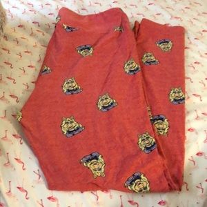 LuLaRoe Red Leggings with Character Print